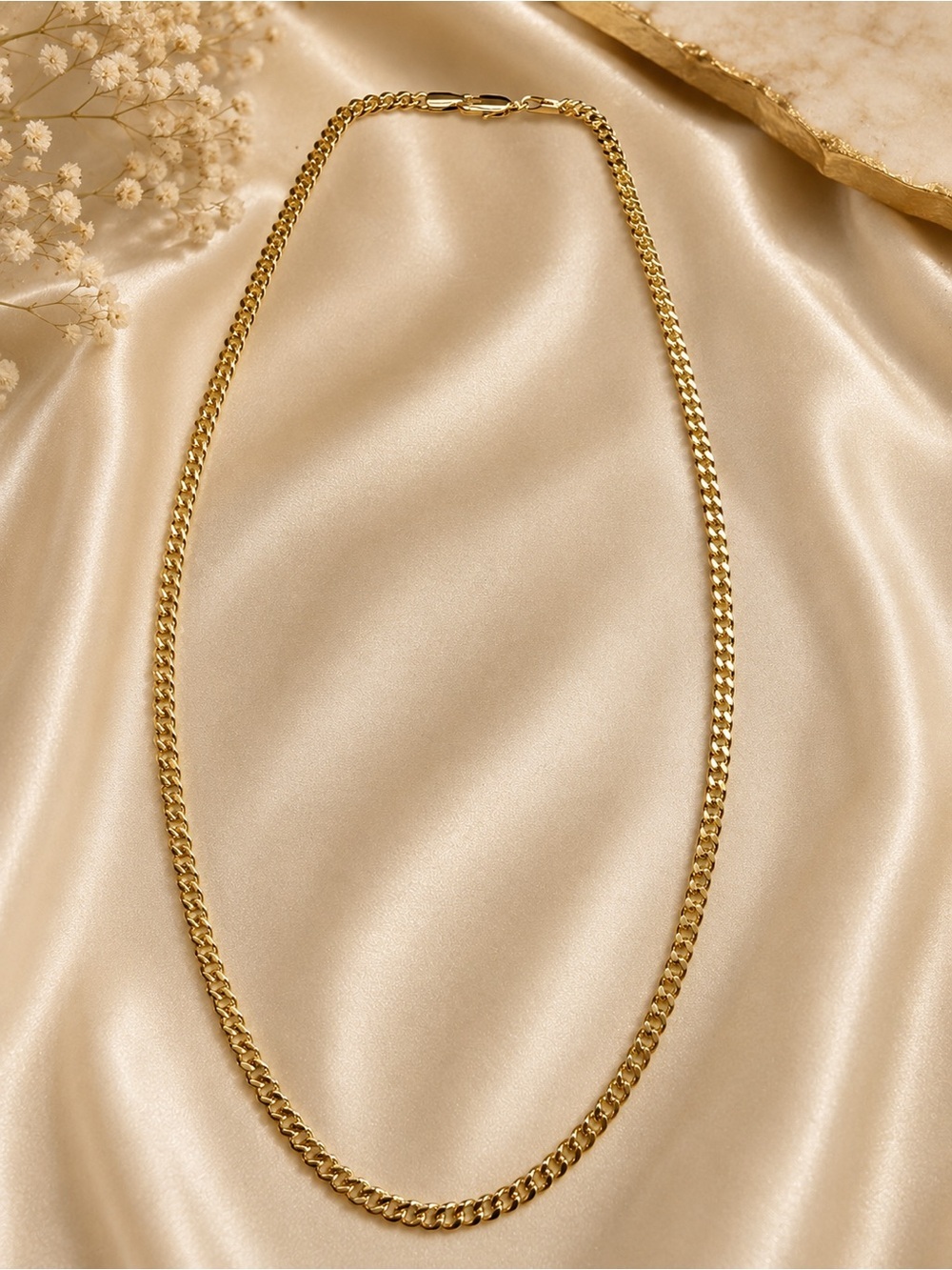 Italian 750 Gold Tone Curb Chain Necklace | 9g | Marked 750 Italy